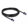 Delock - Patch-Kabel - RJ-45 (M) zu RJ-45 (M) - 5 m - 4.5 mm - S / FTP - CAT 6a - halogenfrei, ohne Haken - Schwarz