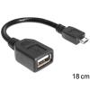 Delock - USB-Kabel - USB (W) zu Micro-USB Typ B (M) - USB 2.0 OTG - 18 cm - Schwarz