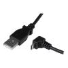 StarTech.com 2m USB 2.0 A auf Micro B Kabel abgewinkelt - Schwarz - USB A / Micro B Datenkabel / Anschlusskabel - USB-Kabel - Micro-USB Typ B (M) zu USB (M) - USB 2.0 - 2 m - geformt, 90° Stecker - Schwarz