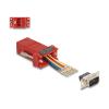 Delock - Serieller Adapter - DB-9 (M) schraubbar zu RJ-45 (W) - individuell zuweisbare serielle Schnittstelle - Rot