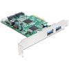 Delock PCI Express Card > 2 x external USB 3.0, 2 x internal SATA 6 Gb / s - Speicher / USB3.0-Controller - USB 3.0 / SATA 6Gb / s - PCIe 2.0 x4