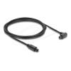 Delock - Digitales Audio-Kabel (optisch) - TOSLINK männlich gewinkelt zu TOSLINK männlich - 3 m - Glasfaser - Schwarz