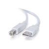 C2G - USB-Kabel - USB (M) zu USB Typ B (M) - 100 mA - 3 m - verseilt, bidirektional, bis zu 480 Mbps - weiß