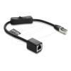 Delock - Netzwerkverlängerungskabel - RJ-45 (M) zu RJ-45 (W) - 30 cm - 6 mm - Foiled Unshielded Twisted Pair (F / UTP) - CAT 6 - halogenfrei, Ein / Aus-Schalter - Schwarz