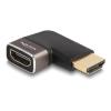 Delock - Hohe Geschwindigkeit - HDMI-Adapter mit Ethernet - HDMI männlich zu HDMI weiblich links abgewinkelt - Schwarz / Grau - 8K60Hz (7680 x 4320) Unterstützung