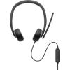 Dell Wired Headset WH3024 - Headset - On-Ear - kabelgebunden - USB-C - Zoom Certified, Zertifiziert für Microsoft Teams