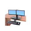 Ergotron WorkFit-A Dual Workstation With Suspended Keyboard - Stehender Tischwandler - Polished Aluminum, Schwarz