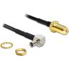 Delock - Antennenadapter - TS-9 männlich zu SMA weiblich - 14.5 cm - Schwarz - 90° Stecker