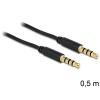 Delock - Headset-Kabel - 4-poliger Mini-Stecker männlich zu 4-poliger Mini-Stecker männlich - 50 cm - Schwarz