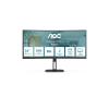 AOC Value-line CU34V5C / BK - V5 series - LED-Monitor - gebogen - 86.4 cm (34") - 3440 x 1440 WQHD @ 100 Hz - VA - 300 cd / m² - 3000:1 - 4 ms - HDMI, DisplayPort, USB-C - Lautsprecher - mattschwarz