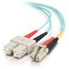 C2G LC-SC 10Gb 50 / 125 OM3 Duplex Multimode PVC Fiber Optic Cable (LSZH) - Netzwerkkabel - SC multi-mode (M) zu LC Multi-Mode (M) - 3 m - Glasfaser - Duplex - 50 / 125 Mikrometer - OM3 - halogenfrei - Aquamarin