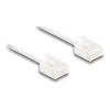 Delock RJ45 Netzwerkkabel Cat.6 UTP Ultra Slim 2 m weiß mit kurzen Steckern