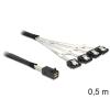 Delock - SATA- / SAS-Kabel - SAS 6Gbit / s - 4-Lane - 4x Mini SAS HD (SFF-8643) (M) zu SATA (W) - 50 cm - eingerastet