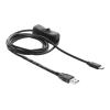 Delock - USB- / Stromkabel - USB (M) zu USB (M) - 5 V - 0.5 A - 1.5 m - Ein / Aus-Schalter - Schwarz