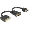 Delock - Display-Adapter - HD-15 (VGA), DVI-I (W) zu DMS-59 (M) - 20 cm - Daumenschrauben