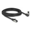 Delock RJ45 Netzwerkkabel Cat.8.1 S / FTP 90 grad unten gewinkelt / gerade 3 m schwarz