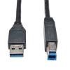 Eaton Tripp Lite Series USB 3.2 Gen 1 SuperSpeed Device Cable (A to B M / M) Black, 15 ft. (4.57 m) - USB-Kabel - USB Type B (M) zu USB Typ A (M) - USB 3.0 - 4.57 m - Schwarz