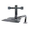 Ergotron WorkFit-A Dual Workstation With Worksurface - Stehender Tischwandler - Polished Aluminum, Schwarz