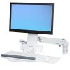 Ergotron Sit-Stand Combo - Befestigungskit (Gelenkarm, Tastatur-Tablett) - für LCD-Display / PC-Ausrüstung - Aluminium, hochwertiger Kunststoff - weiß - Bildschirmgröße: bis zu 61 cm (bis zu 24 Zoll) - Wandmontage