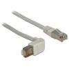 Delock - Patch-Kabel - RJ-45 (M) zu RJ-45 (M) - 1 m - SFTP - CAT 5e - 90° Stecker, geformt - Grau