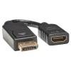 Eaton Tripp Lite Series DisplayPort to HDMI Video Adapter Video Converter (M / F), HDCP, Black, 6 in. (15 cm) - Videoadapter - DisplayPort männlich zu HDMI weiblich - 15.2 cm - Schwarz - geformt