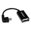 StarTech.com Micro USB rechts gewinkelt auf USB OTG Adapter Stecker / Buchse - Micro USB zu USB Kabel 12cm - On The Go Kabel - Schwarz - USB-Adapter - USB (W) zu Micro-USB Typ B (M) - USB 2.0 OTG - 12.7 cm - rechtwinkliger Stecker - Schwarz