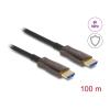 Delock - High Speed - HDMI-Kabel - HDMI männlich zu HDMI männlich - 100 m - Hybrid Kupfer / Kohlefaser - Schwarz - Active Optical Cable (AOC), 8K60Hz Unterstützung, metallische Rüstung, bis zu 48 Gbps Datenübertragungsrate