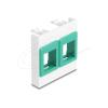 Delock Easy 45 Modul mit zwei Keystone Halterungen 45 x 45 mm, weiß / grün