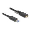 Delock - USB-Kabel - USB Typ A (M) zu USB-C (M) schraubbar - USB 2.0 - 5 m - Active Optical Cable (AOC), USB 3.2 Gen 2 (bis zu 10 Gbps) - Schwarz
