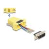 Delock Assembly Kit - Serieller Adapter - 15 pin D-Sub (DB-15) (M) schraubbar zu RJ-12 (6-polig) (W) - einzeln zuweisbare serielle Schnittstelle - Gelb