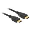 Delock - HDMI-Kabel mit Ethernet - HDMI männlich zu HDMI männlich - 2 m - dreifach abgeschirmtes Twisted-Pair-Kabel - Schwarz - 4K Unterstützung