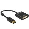 Delock - DisplayPort-Adapter - DisplayPort (M) zu DVI-I (W) - 20 cm - Schwarz