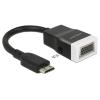 Delock - Video- / Audio-Adapter - 19 pin mini HDMI Type C männlich zu HD-15 (VGA), mini-phone stereo 3.5 mm weiblich - 15 cm - Schwarz, weiß