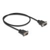 Delock - Kabel seriell - DB-9 (M) mit Schrauben zu DB-9 (M) mit Schrauben - 300 V - 50 cm - schmale Steckdose - Schwarz