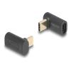 Delock - USB-Adapter - USB-C (M) gewinkelt zu USB-C (W) - Thunderbolt 4 - 48 V - 5 A - Unterstützung für Power Delivery 3.1, unterstützt bis zu 240W Leistungsabgabe, 8K60Hz Unterstützung, bis zu 40 Gbps Datenübertragungsrate - Anthrazit