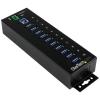 StarTech.com 10 Port Industrieller USB 3.0 Hub - ESD und Überspannungsschutz - DIN Tragschienen oder Oberflächen montierbar - Hub - 10 x SuperSpeed USB 3.0 - an DIN-Schiene montierbar - Gleichstrom - für P / N: ITB20D3250, USB312SAT3CB, USB315CB2M, USB