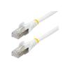 StarTech.com 7,5 m CAT6a Kabel, LSZH, 10Gbit SFTP Netzwerk / Ethernet Kabel - Patch-Kabel - RJ-45 (M) zu RJ-45 (M) - 7.5 m - S / FTP - CAT 6a - IEEE 802.3bt - halogenfrei, geformt, ohne Haken, verseilt - weiß