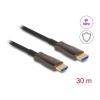 Delock - High Speed - HDMI-Kabel - HDMI männlich zu HDMI männlich - 30 m - Hybrid Kupfer / Kohlefaser - Schwarz - Active Optical Cable (AOC), 8K60Hz Unterstützung, metallische Rüstung, bis zu 48 Gbps Datenübertragungsrate