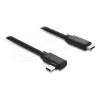 Delock - USB-Kabel - USB-C (M) zu USB-C (M) gewinkelt - USB 2.0 - 3 A - 5 m - Active Optical Cable (AOC), bis zu 10 Gbps Datentransferrate, USB Power Delivery 3.0 (60W) - Schwarz