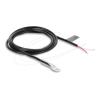 Delock - Temperatursensorkabel - M4 Ringklemme zu ohne Stecker - 1 m - rund - Schwarz