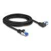 Delock RJ45 Netzwerkkabel Cat.6A S / FTP gerade / links gewinkelt 3 m schwarz