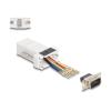 Delock Assembly Kit - Serieller Adapter - DB-9 (M) schraubbar zu RJ-45 (8-polig) (W) - einzeln zuweisbare serielle Schnittstelle - weiß
