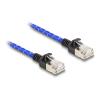 Delock RJ45 Netzwerkkabel mit Geflechtmantel Cat.6A U / FTP Slim 2 m blau