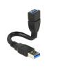 Delock ShapeCable - USB-Verlängerungskabel - USB Typ A (W) zu USB Typ A (M) - USB 3.0 - 15 cm - Schwarz