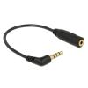 Delock - Kopfhöreradapter - Stereo Mikro-Stecker weiblich zu 4-poliger Mini-Stecker männlich gewinkelt - 17.5 cm - Schwarz