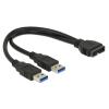 Delock - USB-Kabel intern auf extern - 19-poliger USB 3.0 Kopf (M) zu USB Typ A (M) - 25 cm - Schwarz