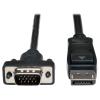 Eaton Tripp Lite Series DisplayPort 1.2 to VGA Active Adapter Cable (DP with Latches to HD15 M / M), 3 ft. (0.9 m) - Videokabel - DisplayPort (M) zu HD-15 (VGA) (M) - 91 cm - aktiv, eingerastet - Schwarz