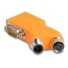 Delock - Serieller Splitter - DB-9 schraubbar zu 5 pin M12-A gewinkelt - CAN-Bus-Adapter - orange