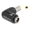 Delock - Netzteil - Gleichstromstecker 5,5 x 2,5 mm (M) zu Gleichstromstecker 5,5 x 2,5 mm (W) gewinkelt - 20 V - 5 A - Schwarz