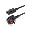 StarTech.com 1,8 m GB Computer Stromkabel, 18AWG, BS 1363 auf C13, 10A 250V, Schwarzes Ersatz-AC Stromkabel, Kaltgerätekabel / UK Stromkabel, PC Stromkabel, Fernsehgerät / Monitor Stromkabel (PXT101UK) - Stromkabel - power IEC 60320 C13 zu BS 1363 (M)